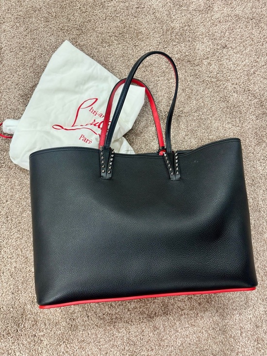 Christian Louboutin Handbags - Christian Louboutin Black Leather Tote with Red Accents